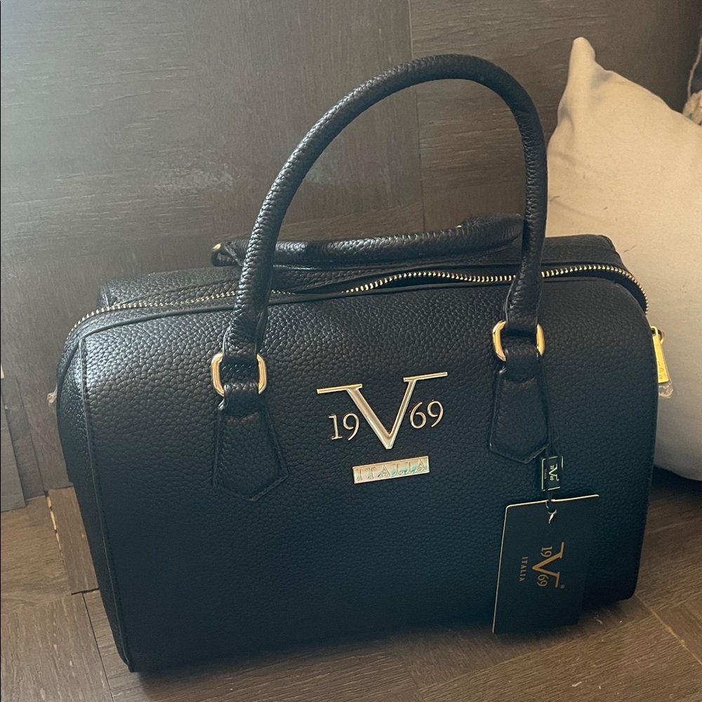 Versace Black Leather Handbag